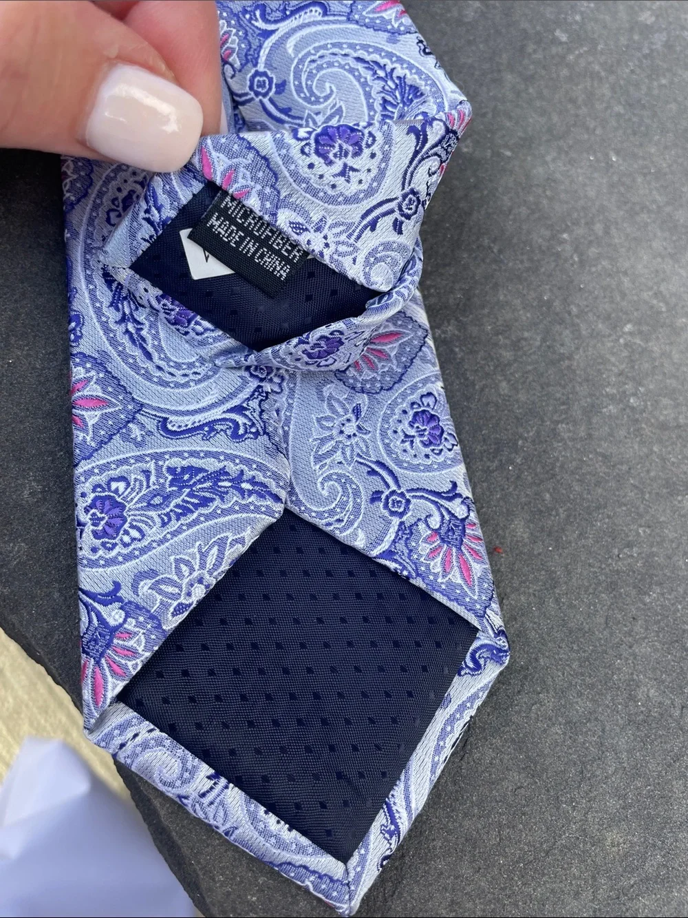 Men's  Paisley Tie with Silver Accents